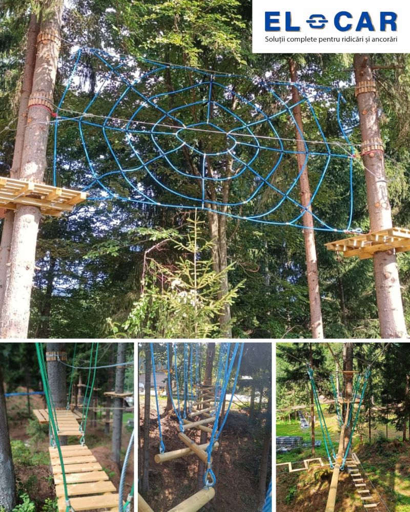 Plasă Spider și trasee suspendate realizate cu elemente furnizate de El-Car