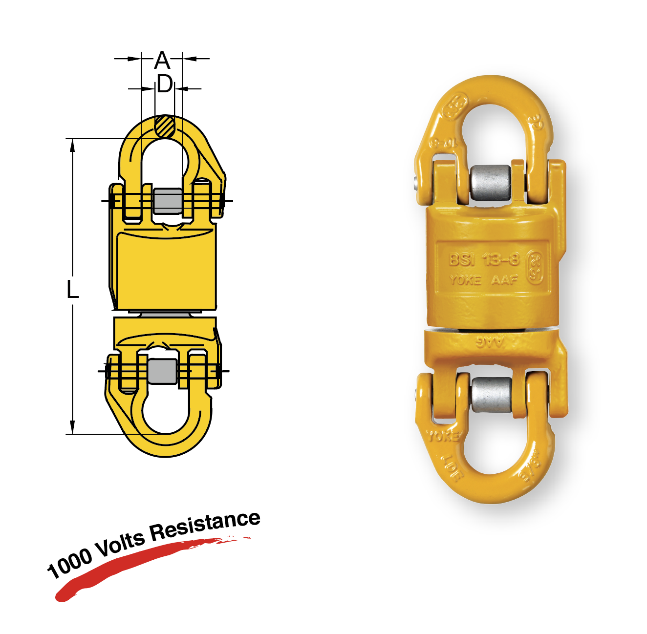 YOKE 8-123 – Conector cu vârtej, izolat electric