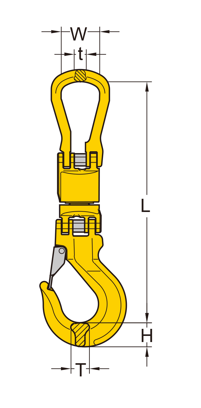 YOKE 8-125 – Cârlig cu vârtej, izolat electric