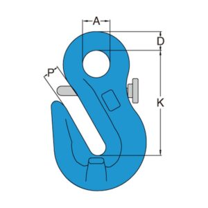 YOKE X-0411 – Cârlig scurtător cu ochi, grad 100, pentru lanț 7–13 mm